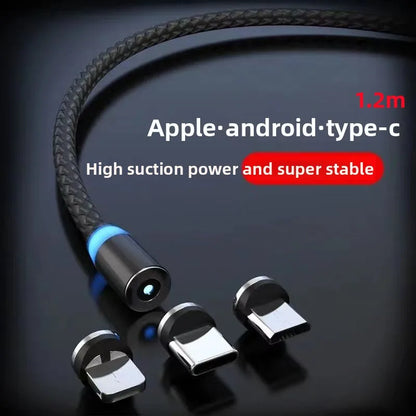 Magnetisk 3-i-1 billaddkabel för flera mobilmärken