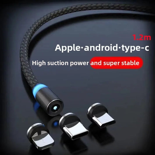 Magnetisk 3-i-1 billaddkabel för flera mobilmärken