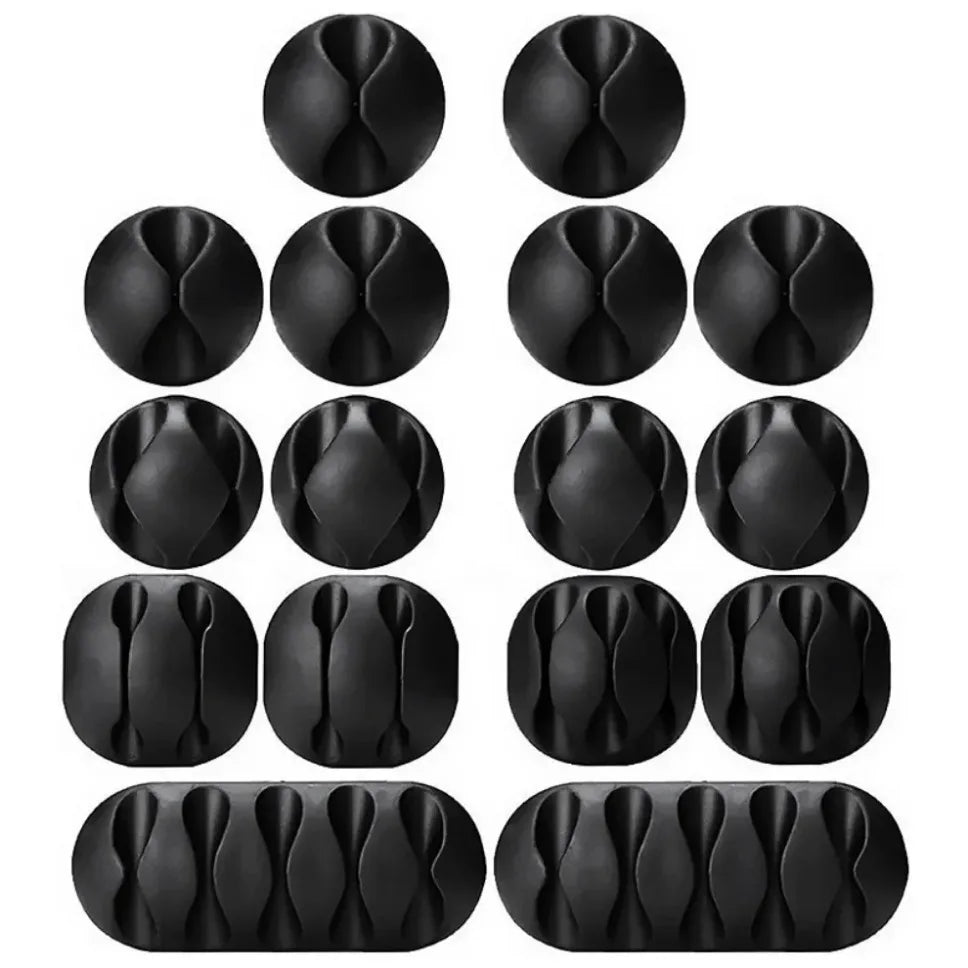 10-pack kabelhållare i silikon – flexibel kabelorganisering