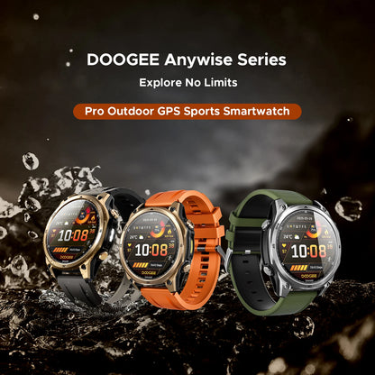 DOOGEE Anywise W1 AI Smartklocka – GPS, 1,43" AMOLED, 24h Hälsomätning, 5ATM Vattentålig, EU-lager