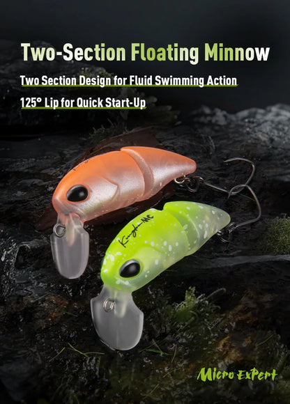 Kingdom Micro Expert Fishing Lure 2.3g 37mm Jointed Floating Minnow Artificial Hard Bait Swimbait Topwater Crankbait Trout Lure