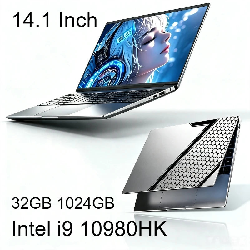 2026 Hot 14.1" Laptop Intel Core i9-10980HK 32GB RAM 2TB SSD Win11 Pro 1920x1080 FHD Ultra Slim Gaming Notebook Computer PC