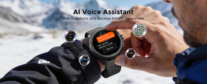 DOOGEE ANYMOVING M1 PRO Smart Watch 1.5" AMOLED Dual Band GPS Smart Watch with Offline Maps 170+ Sports Modes Fitness Watch 15-Day Battery AI Voice Assistant 5ATM Waterproof Outdoor GPS Watch