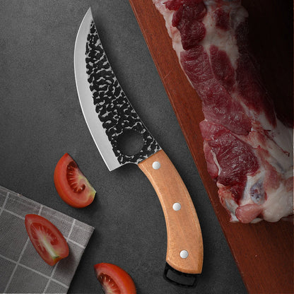 Handsmitt Kockkniv Professionell – Urbeningskniv Slaktarkniv Rostfritt Stål Kök, Valfritt med Bryne/Knivskydd