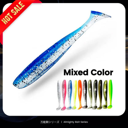 Bazooka Shad Worm Fishing Soft Lure Big Silicone 90 100mm Bait T Tail Easy Shiner Wobbler Swimbait Pesca Trout Pike Bass Winter