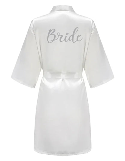 Satin Silk Robes Plus Size Wedding Bathrobe Bride Bridesmaid Mother Maid of Honor Gown Women Clothing Sleepwear Navy Blue