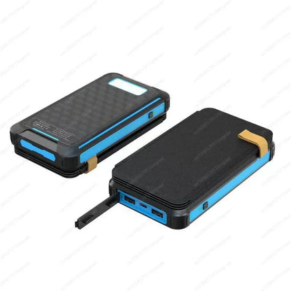 Vikbar Solcells Powerbank IP65 MPPT – LED-lampa USB-A USB-C 5V/2,4A Camping Utomhus 10000/20000/25000mAh