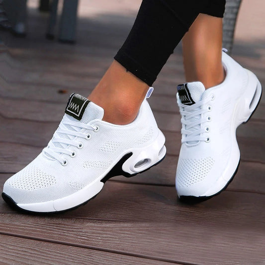 Dam platform sneakers i mesh – Andningsbara, chunky sula, löpning & sport, storlek 36–42, 4 färger