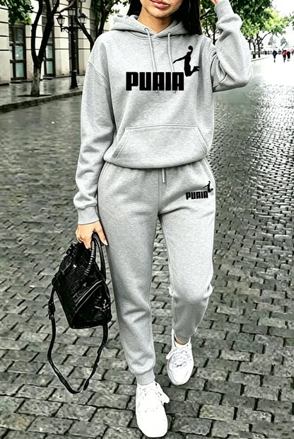 Fall Winter Womens Outfits Street Casual Hooded Sweatshirts Outdoors Sports Jogging Clothing Hot Sales Single Piece Hoodie Pants