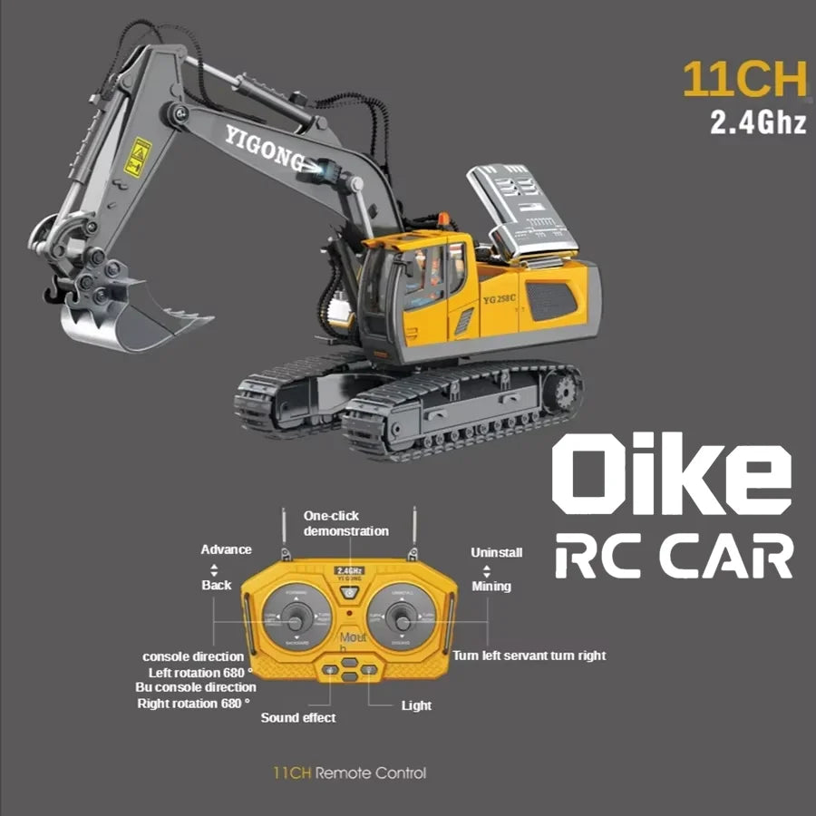 Oike 4WD Radiostyrd Grävmaskin Dumpare Bulldozer RC-bil