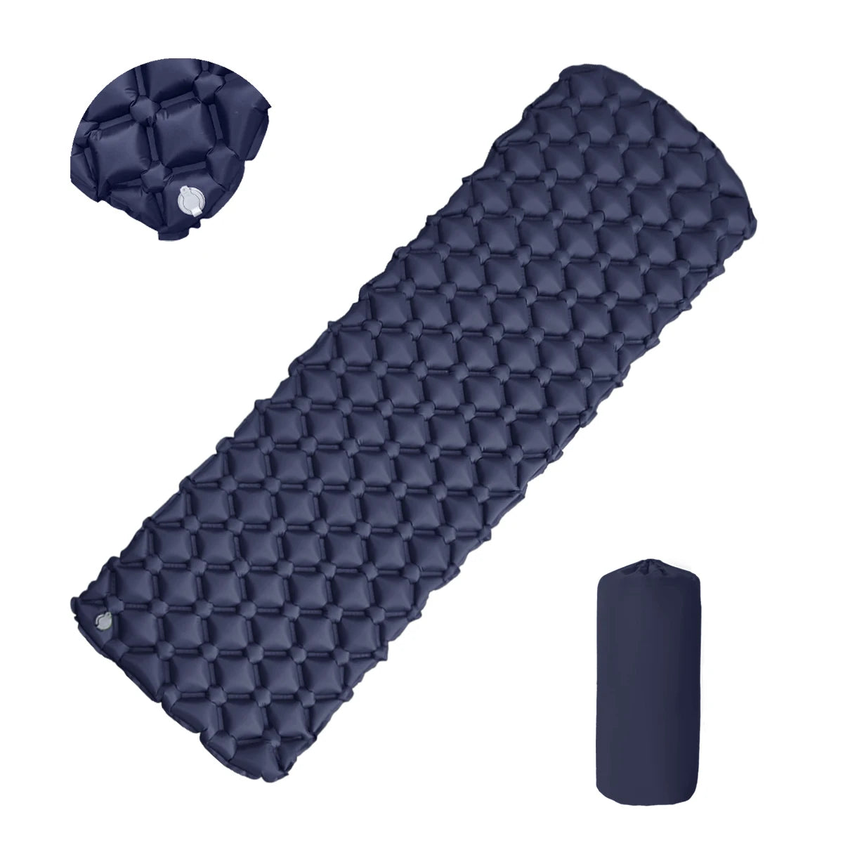 Uppblåsbar Campingmadrass LT-01 – Inbyggd Pump, TPU-Nylon, Hopfällbar, 4 Färger