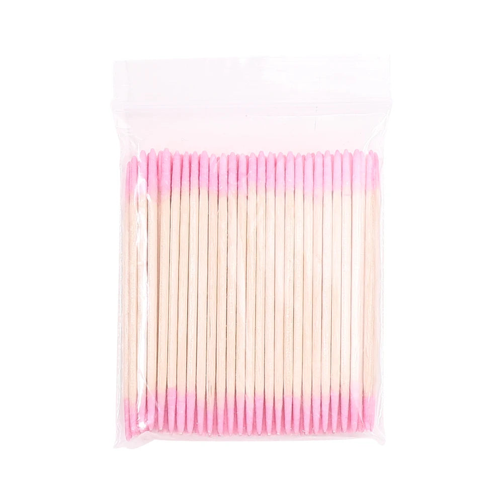 1/2/5/10PCS Nails Disposable Wood Cotton Swab Double Head Clean Sticks Manicure Cuticle Pusher Nail Polish Remover Art Tool