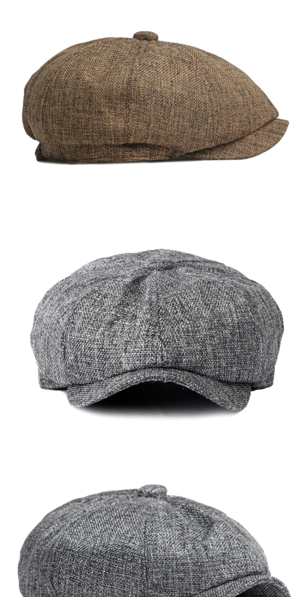 HT4668 Beret Cap Spring Summer Sun Hat Men Women Retro Artist Painter Linen Beret Hat Male Female Octagonal Flat Cap Mens Berets