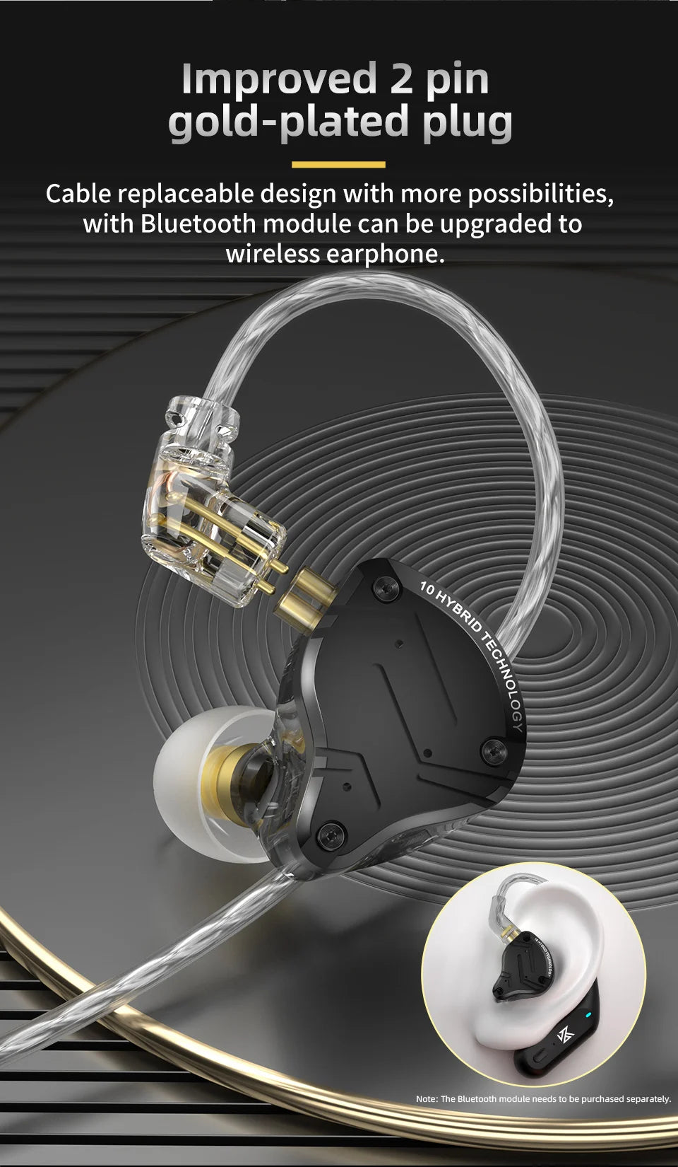 KZ ZS10 Pro X trådbundna in-ear-hörlurar med hybriddrivers – med eller utan mikrofon