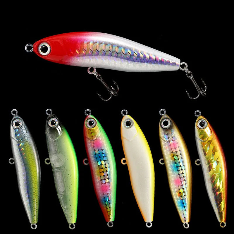 Pencil Warped Mouth Fish Sea Bass Bait Fake Bait 14G70MM Sinking Fishing Accessories Swimming Bait 3D Fish Eye
