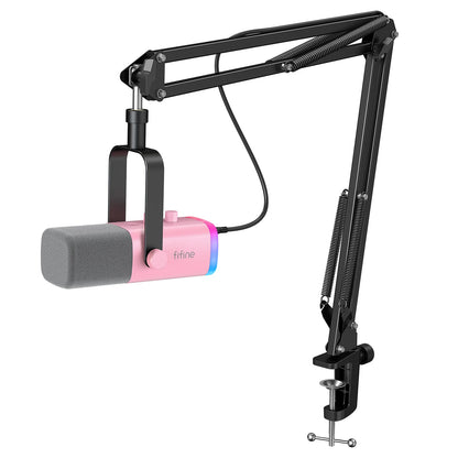 FIFINE AM8T USB/XLR-streamingmikrofon – dynamisk, RGB och hörlursutgång