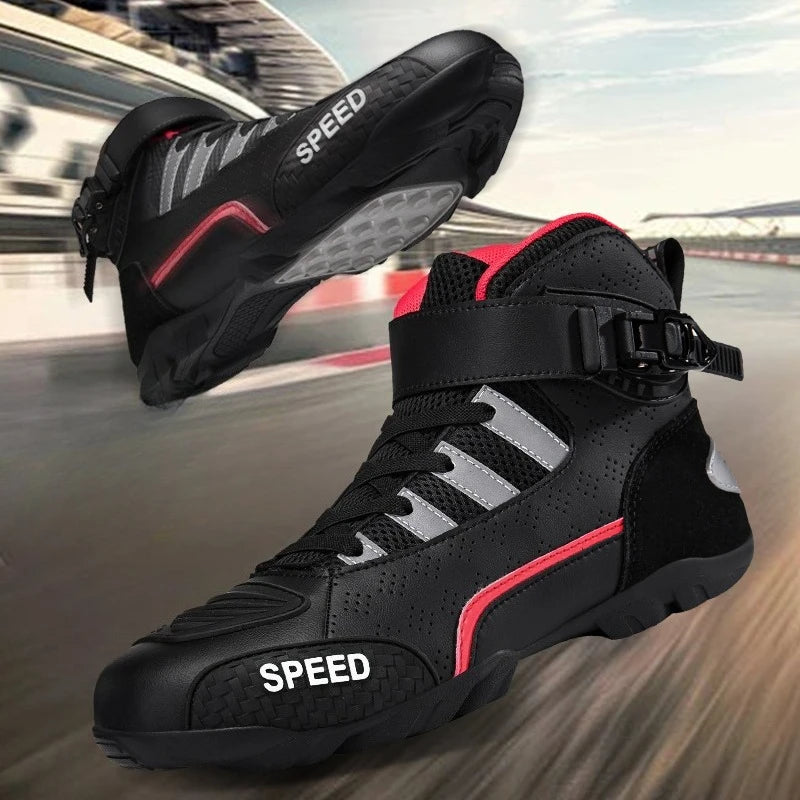 2026 New Leather Motos Breathable Anti Slip Wear-resistant Riders Boots Motorcycle Boots Men Motorbike Racing Ankle Length Shoes
