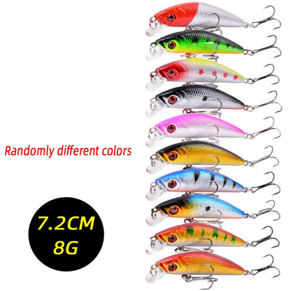 3/5/8PCS Fishing Lures Kit Minnow Popper Baits with Hooks Saltwater Freshwater Trout Bass Salmon Swimbait Fishing Accessories
