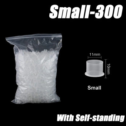 300/100PCS Disposable Tattoo Ink Cups with Base S/M/L Mixed Permanent Makeup Pigment Holder Caps Tattoo Accessories