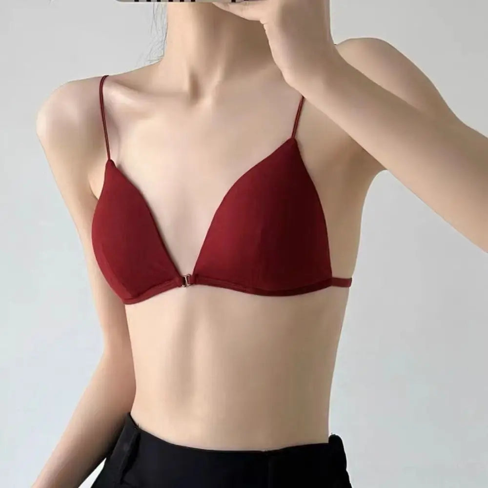Dam Triangel-BH Franskinspirerad – Push-up Trådlös Tunna Band Enfargad, 5 Färger S–XL