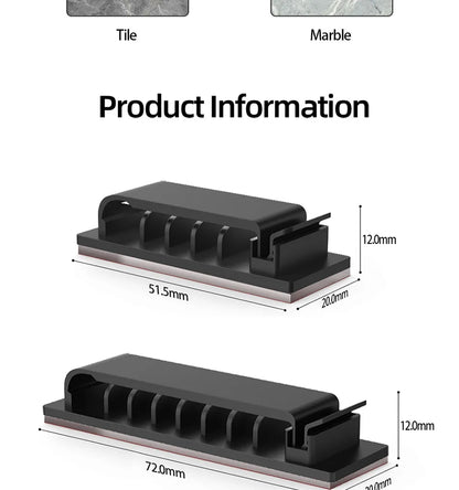 Cable Organizer Self Adhesive Cable Clips USB Cable Management Clamp Car Home Desk Wall Cord Holder Charging Wire Winder Manager