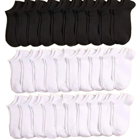 Unisex Ankelstrumpor Bulk 6/10/20/40-pack – Andningsbara Svettabsorberande Luktbekämpande, EU 39–43