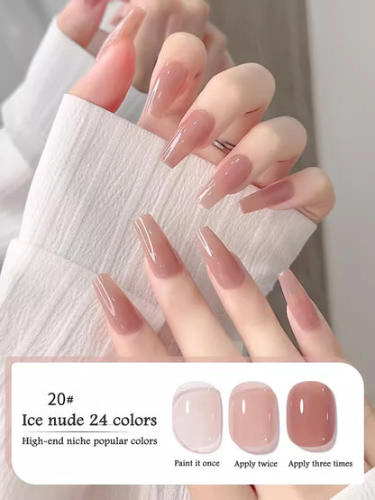 1-30pcs PSK Nude Pink Color Nail Art Ice Transparent Bare Color Nail Enamel 2026 New Net Red Popular White Gel Nail Polish