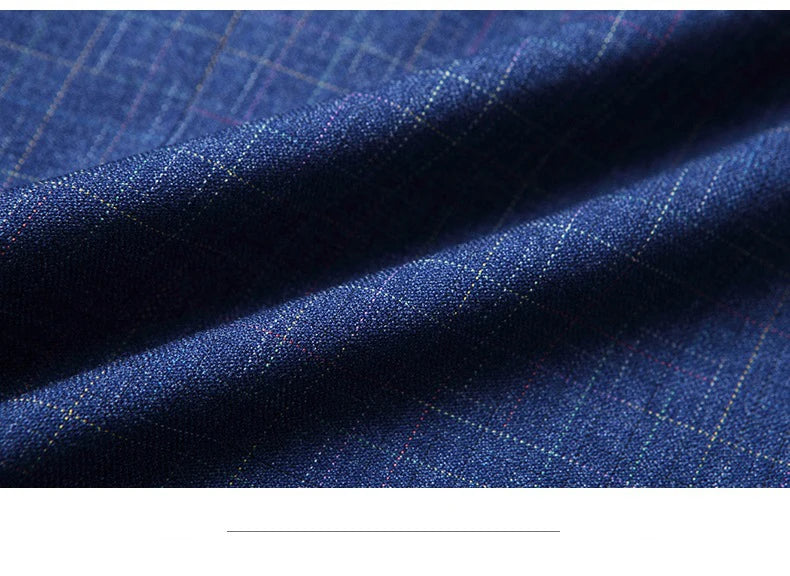Herr Slim Fit Blazer – Rutig Strükfri Kavaj för Business Casual, Vår & Höst, 3 Färger