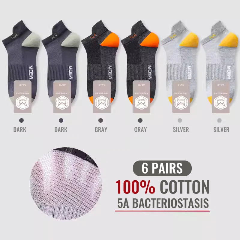 MiiOW Herr Ankelstrumpor 100% Bomull – 6- eller 12-pack, Deodorant, Antibakteriell, Hälskydd