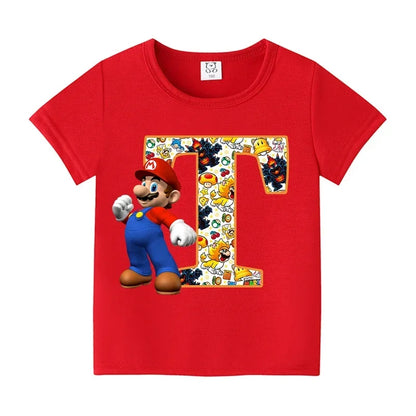 Barn T-shirt 100% Bomull – Tecknat Tryck Kortärm Unisex Casual Storlek 100–160cm