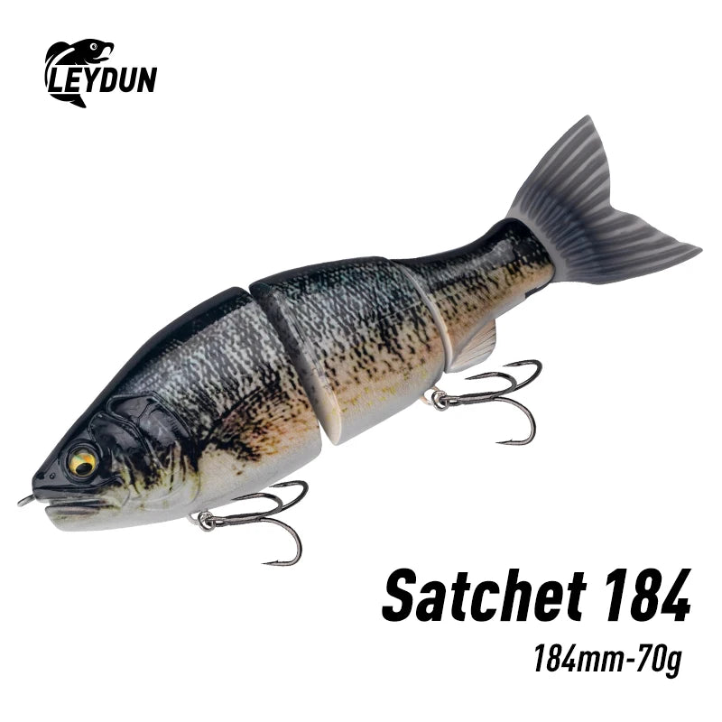 LEYDUN JOINTED CLAW SATCHET 184mm 2.5OZ Fishing Lures Joint Body Glide Swimbaits Floating Powerful S-Shaped Big Hard Baits Bass