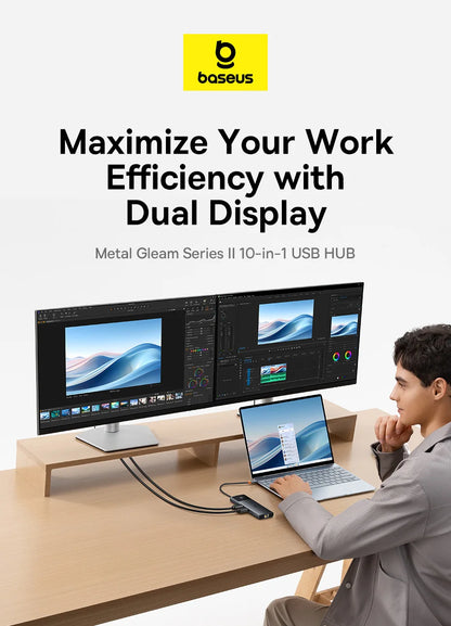 Baseus USB-C-hubb med HDMI, USB 3.2 och flera anslutningar