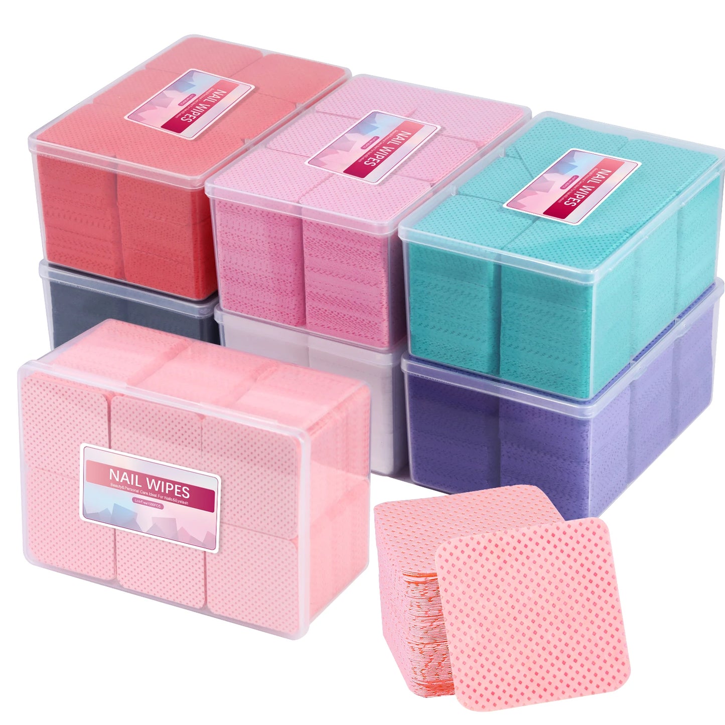 1080pcs Boxed Nail Art Lint-Free Eyelash Glue Wipes Paper Gel Polish Remover Clean Glue Cotton Pads Beauty Cleaning Tools