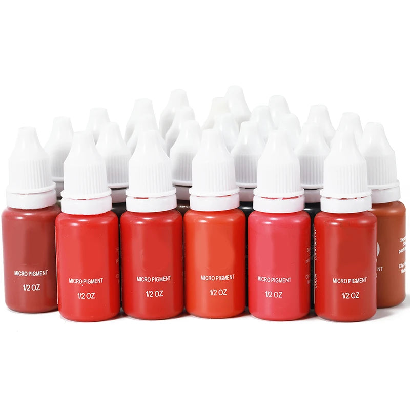 15ml Permanent Makeup Color Natural Eyebrow Dye Plant Tattoo Ink Microblading Pigments For Tattoos Eyebrow Lips Eyelash Set