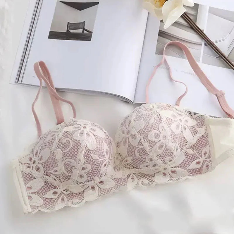 Female Lace Bralette Push Up A B Cup Bras Brassiere Sexy Detachable Strap Bra Women Underwear