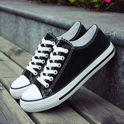 Herr canvas sneakers med snörning – Andningsbara, låg profil, sommar & fritid, storlek 36–44, 4 färger