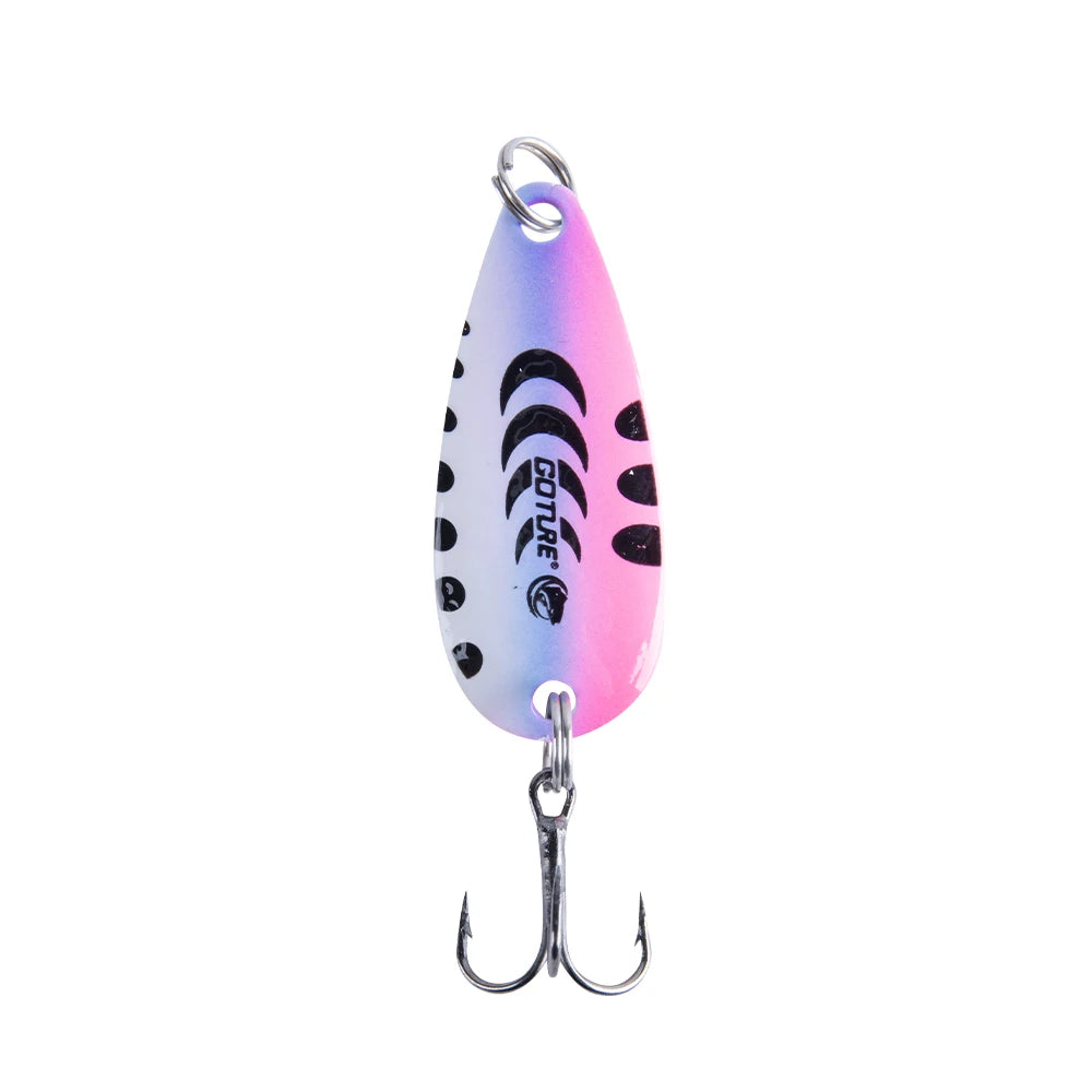 Goture 1PCS/LOT 2g/3.15g Colored S-shaped Glitter Metal Jig Spoon Spinner Fishing Lure Wobbler Bait Set Fishing Tackle