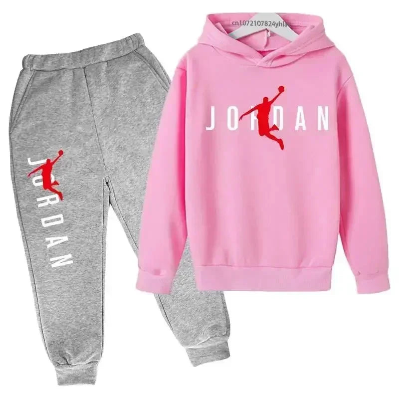 Kids Autumn Spring Trend Letter Print 2pcs Hoodie+Pants Tracksuits 3-13 Years Boys Girls Casual Outfits Children Clothes Sets