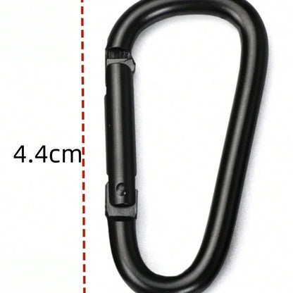 6Pcs-10PCS Black Aluminum Carabiner Clips D-Ring Spring Gate Keychain Hooks for Outdoor Camping Hiking