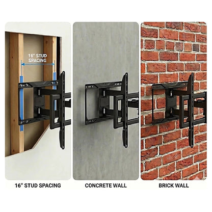 32‑75 Inch TV Wall Mount with Dual Articulating Arm, Tilt +5°/-15° Swivel ±90° Extension 2-15.7", Fits LED LCD OLED Flat Curved Screens, Max 80kg, Wood Stud Concrete Brick Wall, VESA 200x200 to 600x400mm, Easy Installat