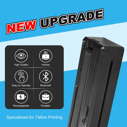 Wireless Tattoo Printer Bluetooth Tattoo Stencil Thermal Transfer Machine with 10 Transfer Paper Compatible with Smartphone & PC