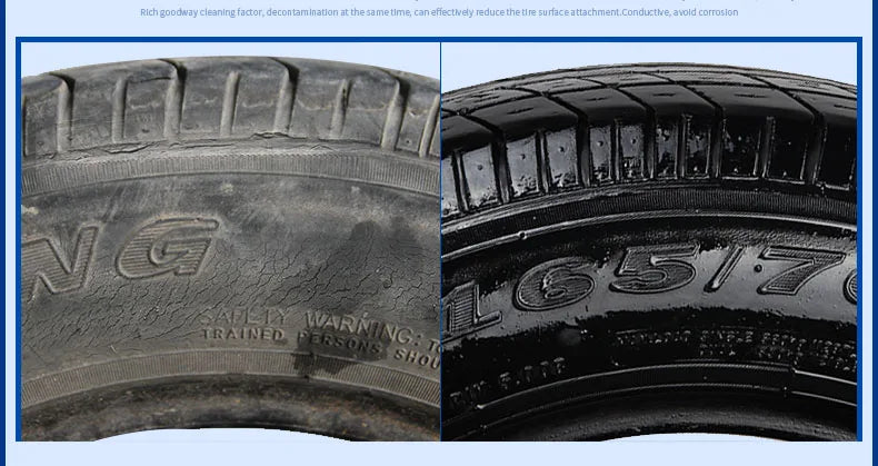 Tire Shine Spray, Black Gloss Tyre Coating, Rubber & Plastic Restorer, Anti-Aging, Long Lasting Shine