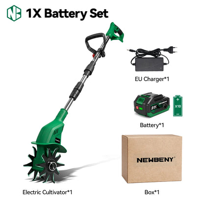 Elektrisk Jordfräs med Inbyggt Batteri 800 varv/min