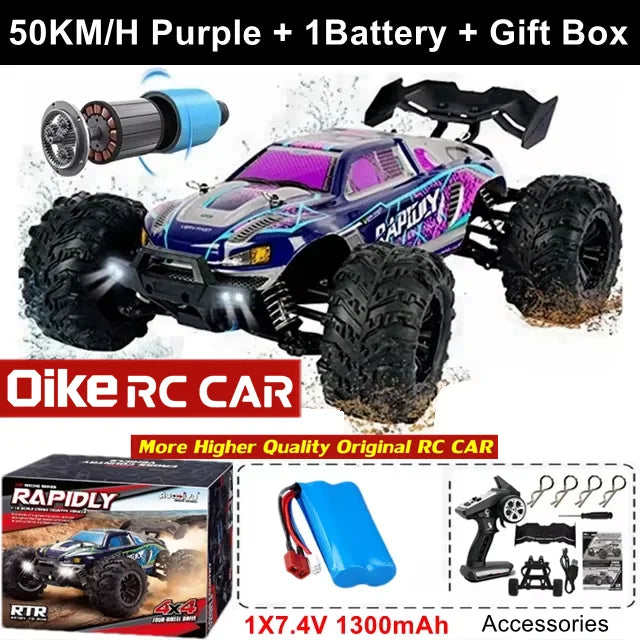 Oike RC Drift Car With LED Light 50KM/H / 80KM/H Brushless 4WD Remote Control Electric High Speed Racing Monster Truck for Adult