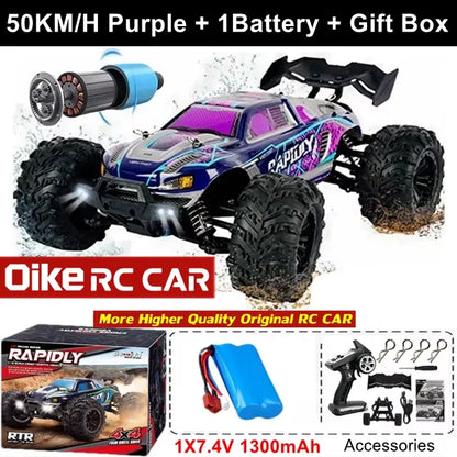 Oike RC Drift Car With LED Light 50KM/H / 80KM/H Brushless 4WD Remote Control Electric High Speed Racing Monster Truck for Adult