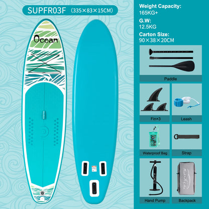 FunWater uppblåsbart SUP-bräde med tillbehör – flera storlekar