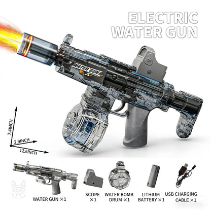 Elektrisk vattenpistol med automatisk funktion, rekyl och lampor