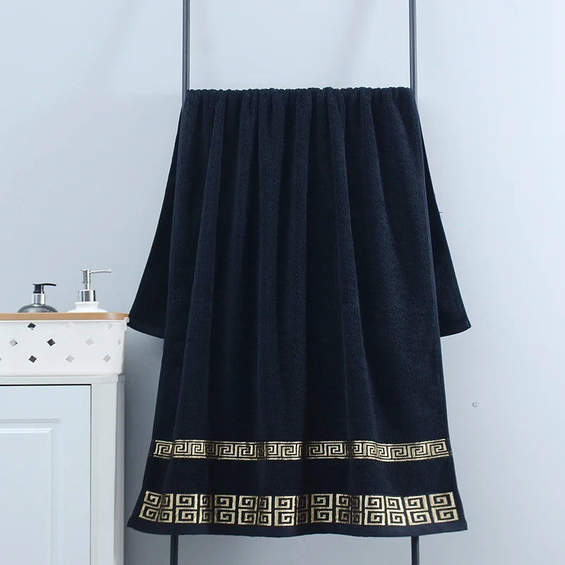 1/5/10pcs Black Cotton Towels Cover 34x74cm/70x140cm Embroidered Hotel Quality Bath Towel for Adults Christmas Gift Face Towels