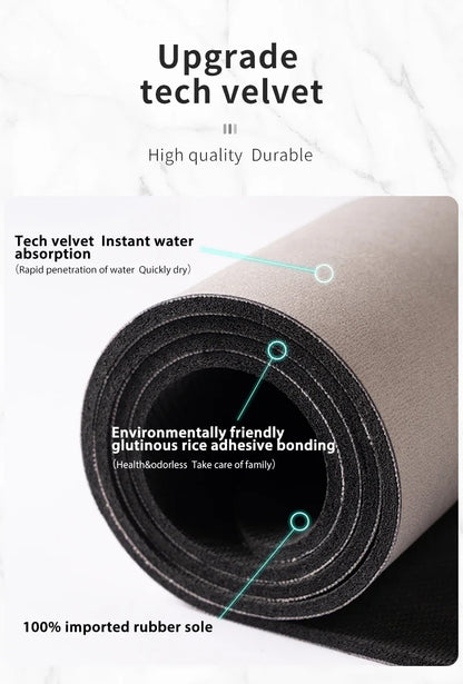 VIKAMA Premium Diatomaceous Earth Bathroom Mat - Absorbent Quick-Dry Anti-Slip Foot Rug for Shower Area Home Decor