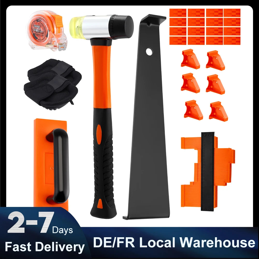 107-delars golvläggningskit för laminatgolv med distanser